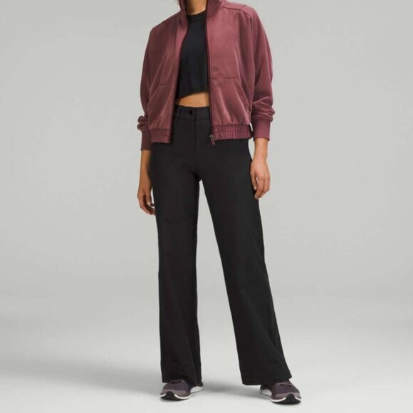 Lululemon City Sleek 5 Pocket Wide-Leg High-Rise Pant 33 Utilitech Black $128 - Picture 1 of 3